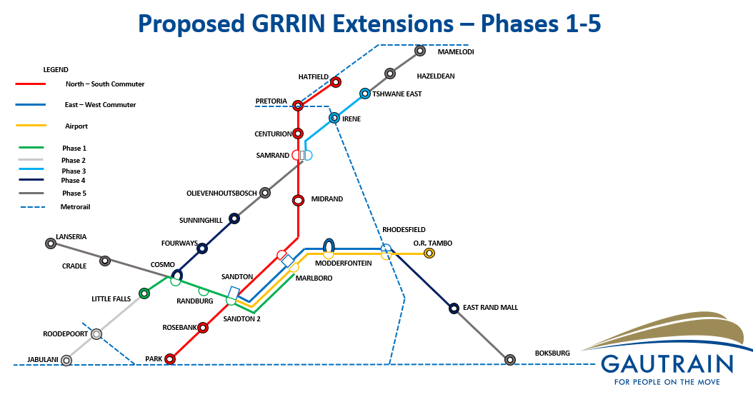 Map inclusive of all proposed extension phases